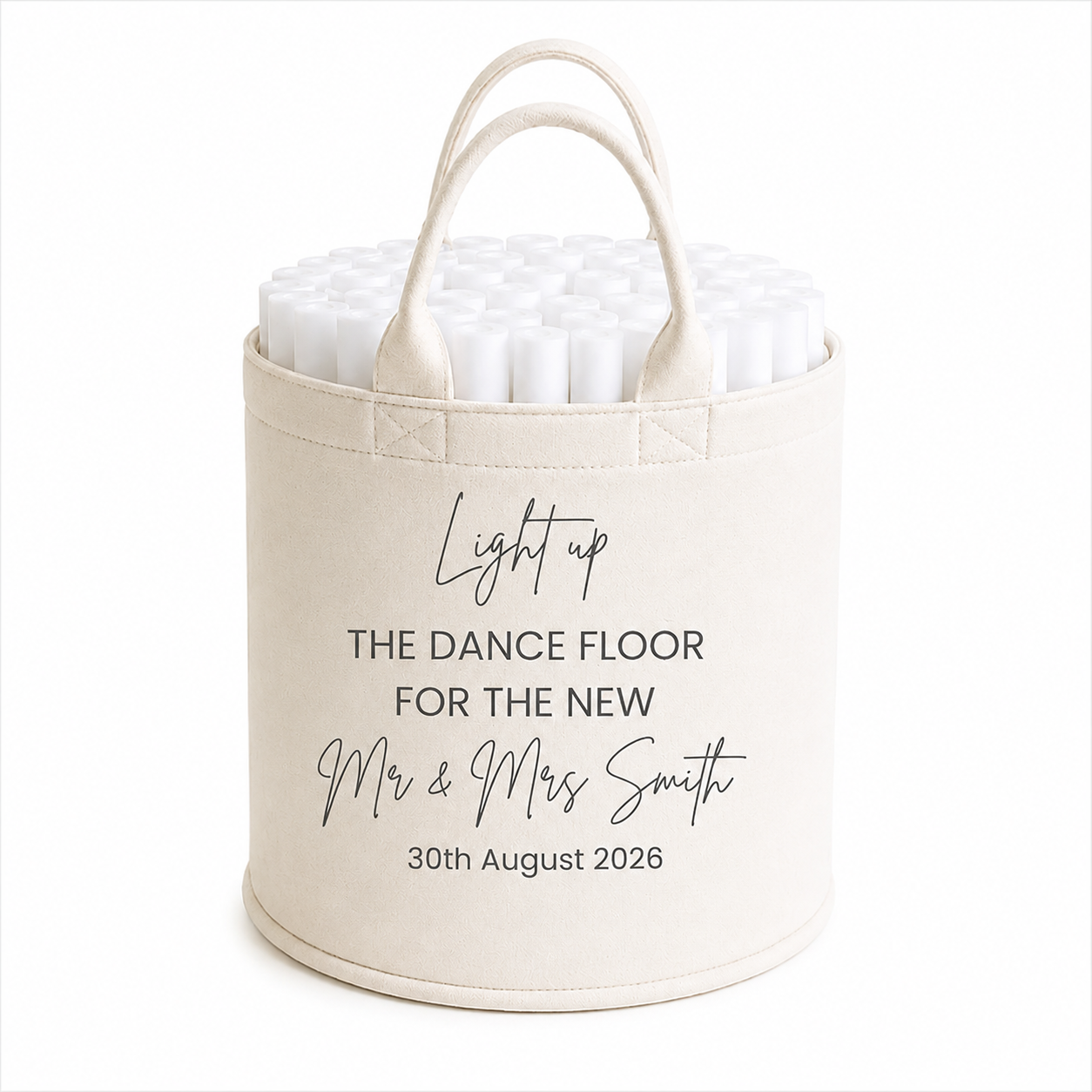 Personalised Wedding Glow Stick Basket