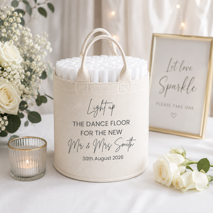 Personalised Wedding Glow Stick Basket