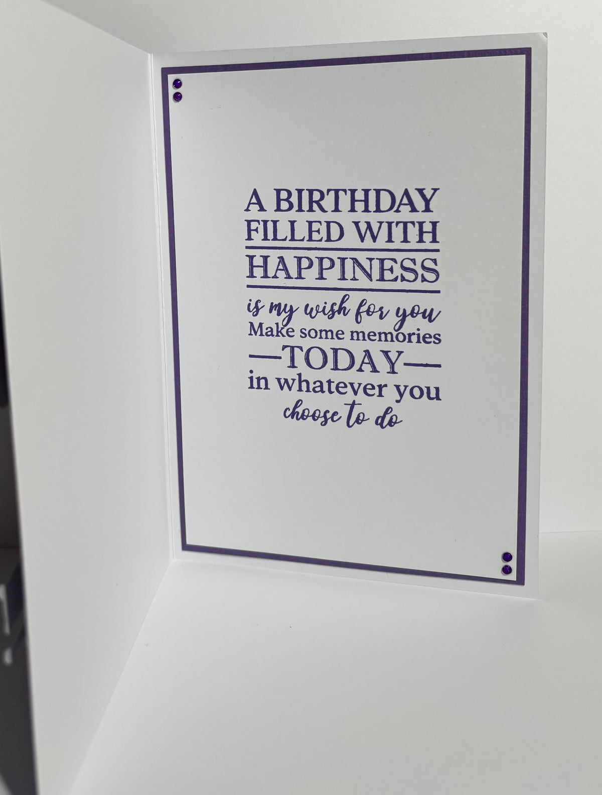 Greeting card with birthday message on a white background