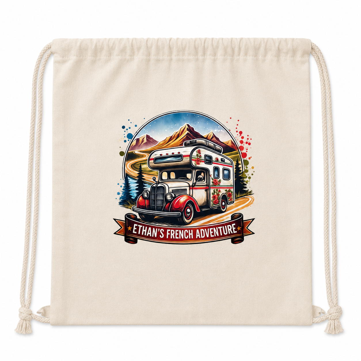 Personalised Children's Travel Drawstring Bag