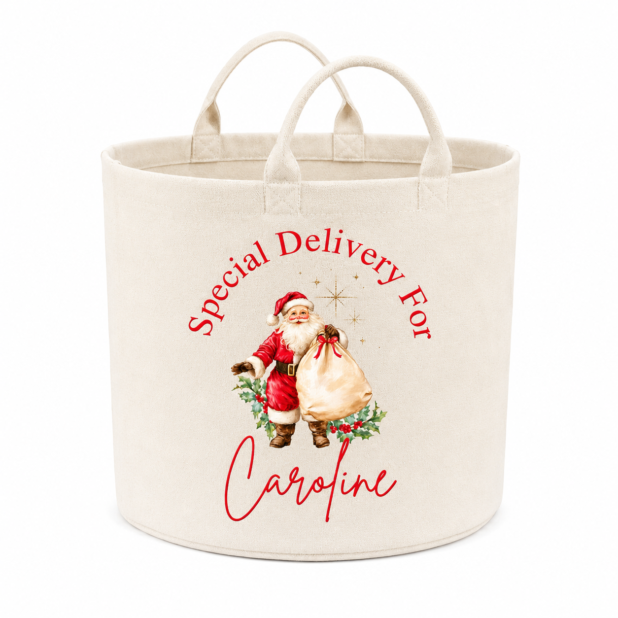 Personalised Santa Christmas Present Basket