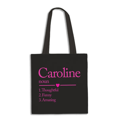 Personalised Name Definition Tote Bag